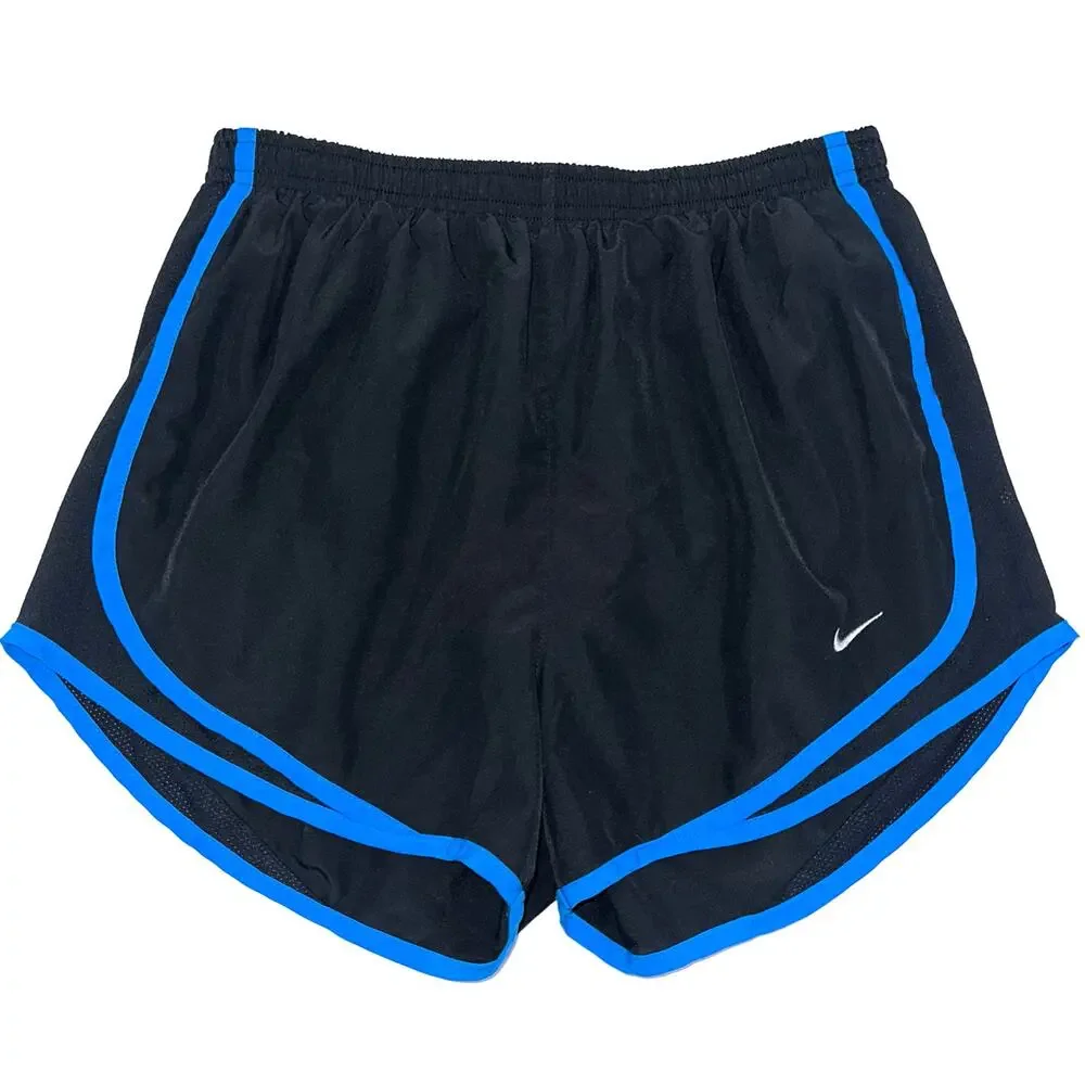 Nike Dri-Fit Black Blue Tempo Athletic Running Shorts Size Small